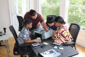 Students learning how to build a PC
